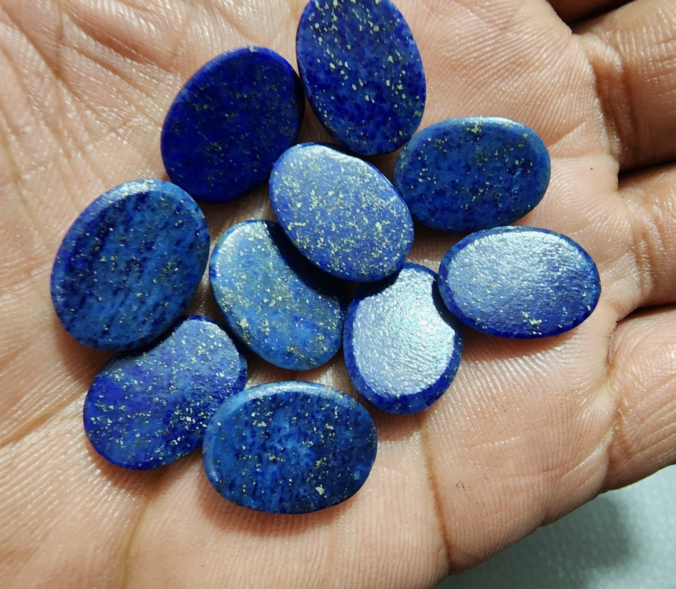 10pcs Lapis Lazuli Oval Cabochon Deep Blue Stones Perfect for Handmade Jewelry