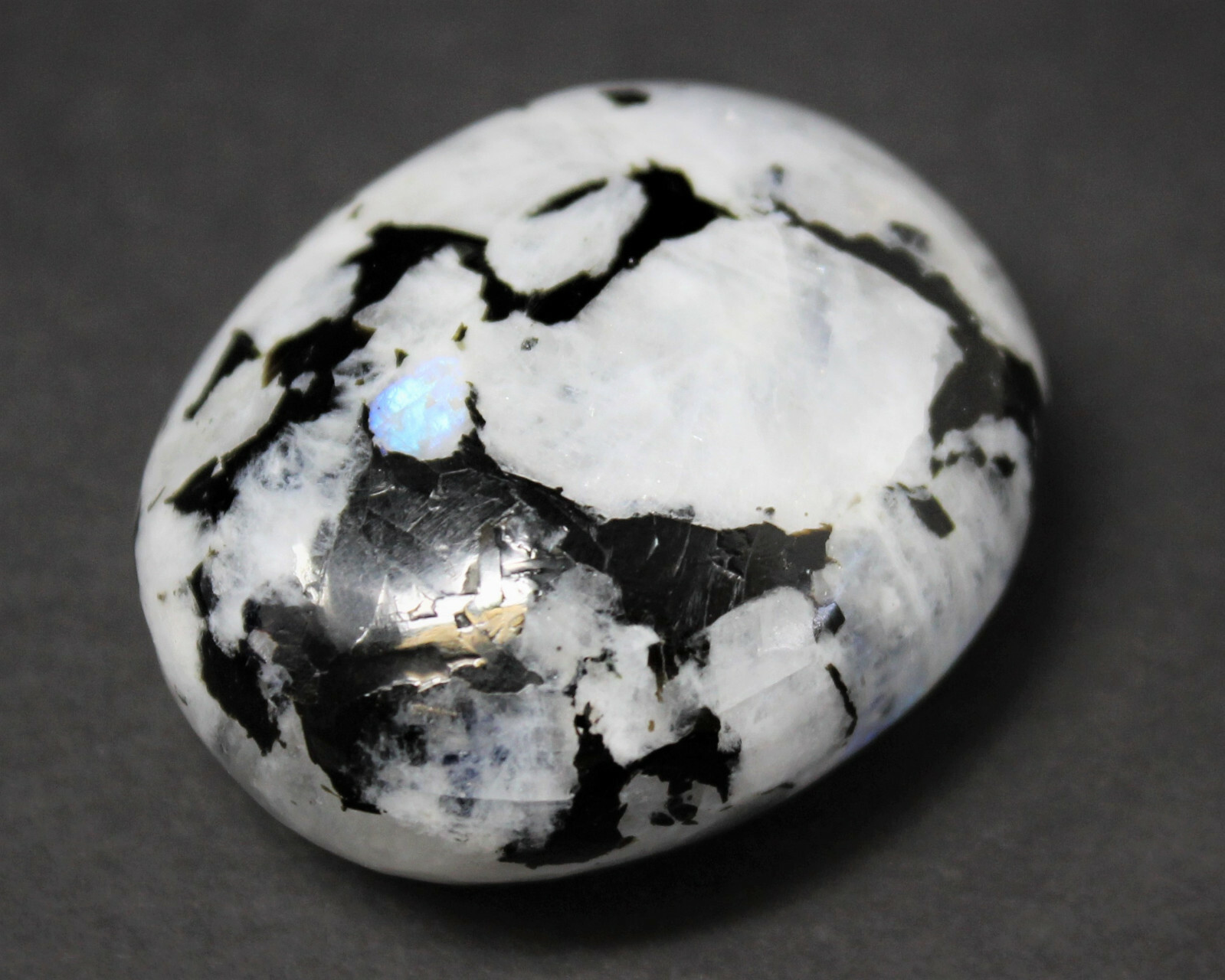 Rainbow Moonstone Palm Stone: Rainbow Moonstone Pebbles, Hand Polished