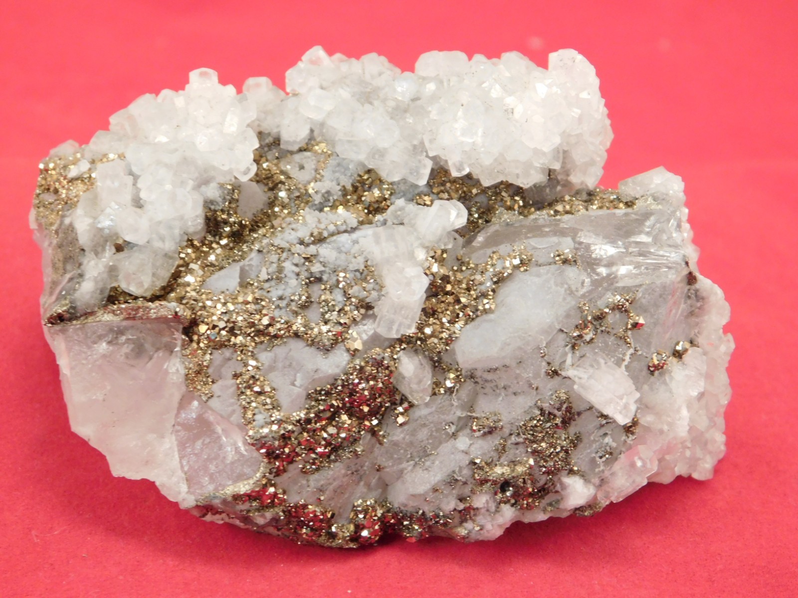 Terminated Calcite Crystals on Rainbow MARCASITE From Mexico 281gr