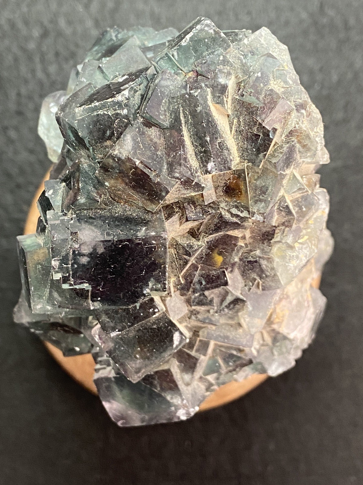 662g Solid Color Change Fluorite Cluster Twin Cubic Crystals UV Fluorescent