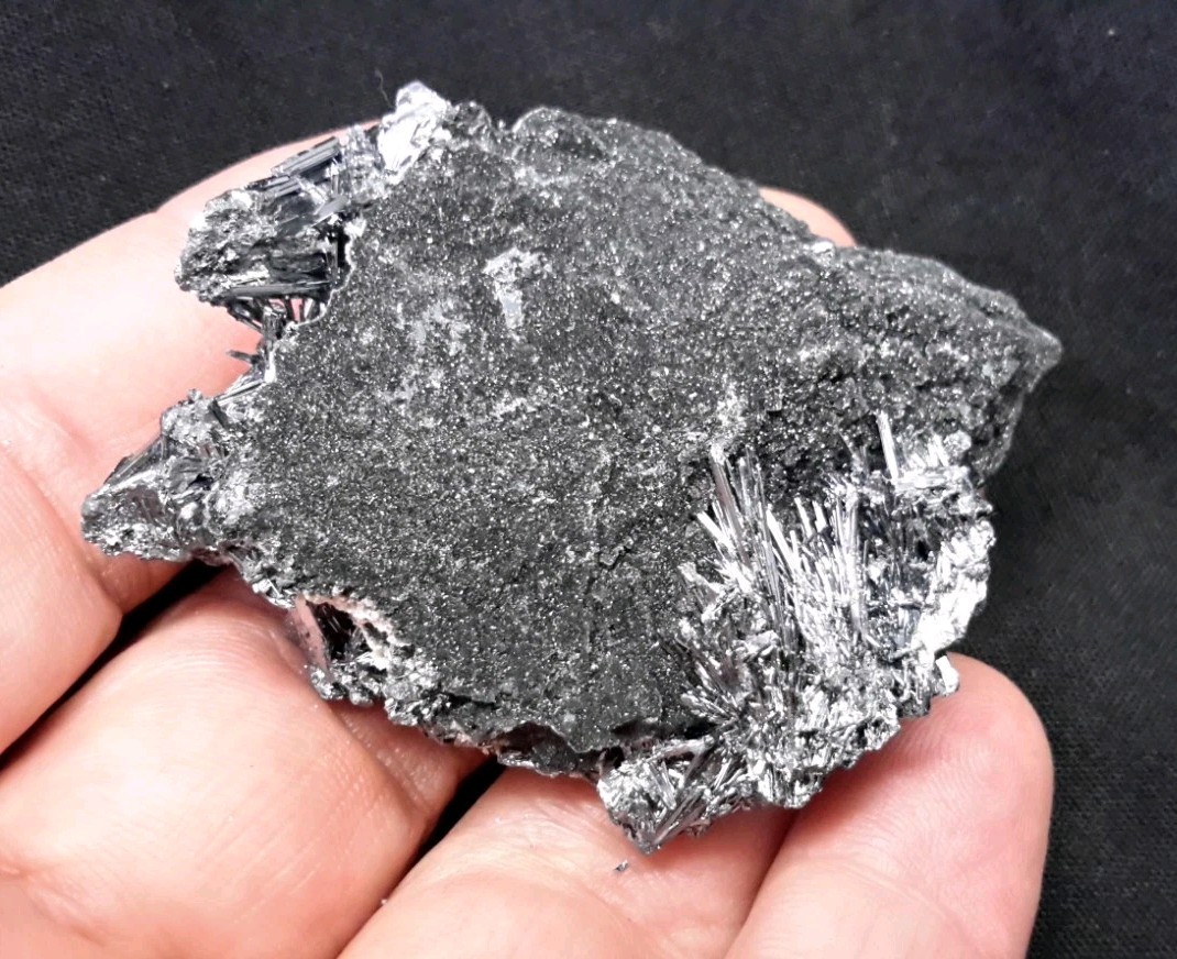 2″ Shiny STIBNITE Cluster on Matrix from Lianyungang, China