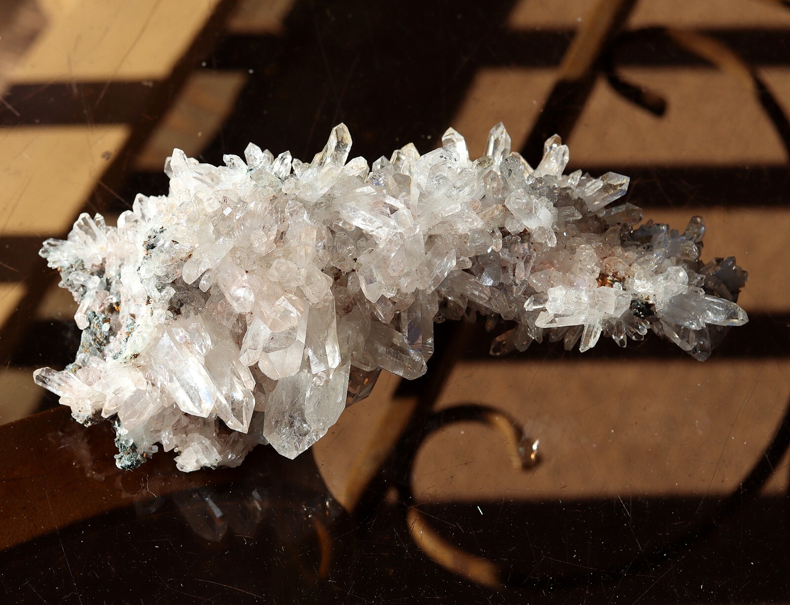 8 inch Colombian Quartz cluster. Alto de Cruces Mine, Colombia