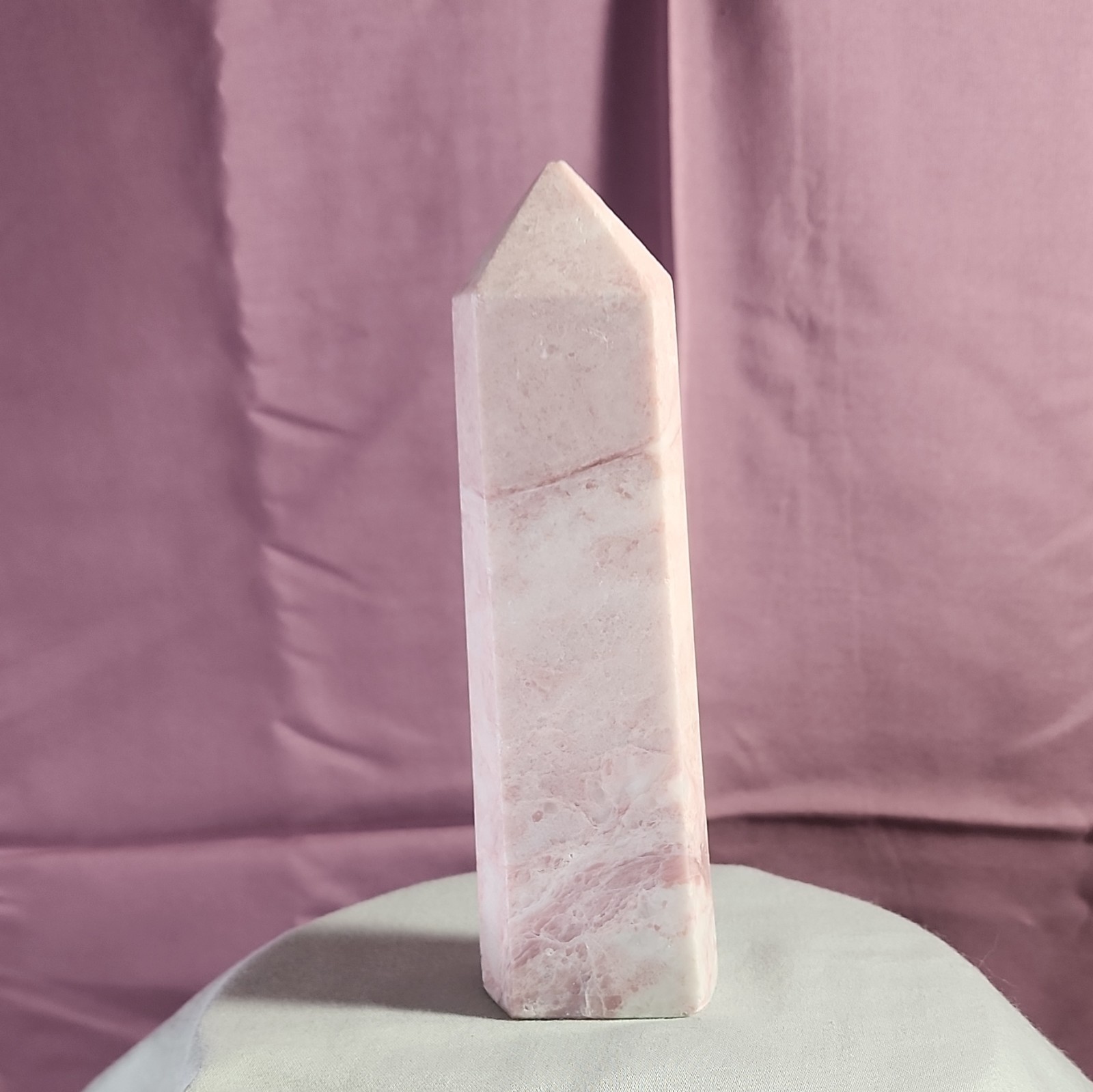 7 in by 2 in, Pink Opal Tower Point Obelisk Polished Stone