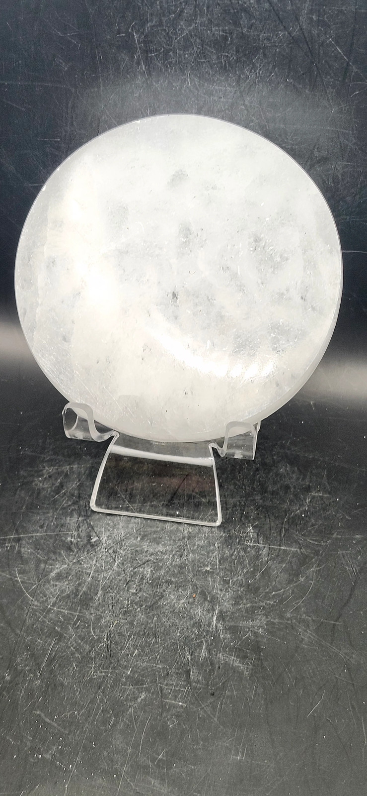Selenite flower of life charging plate! 4 inches, 10 ounces,.65 thick