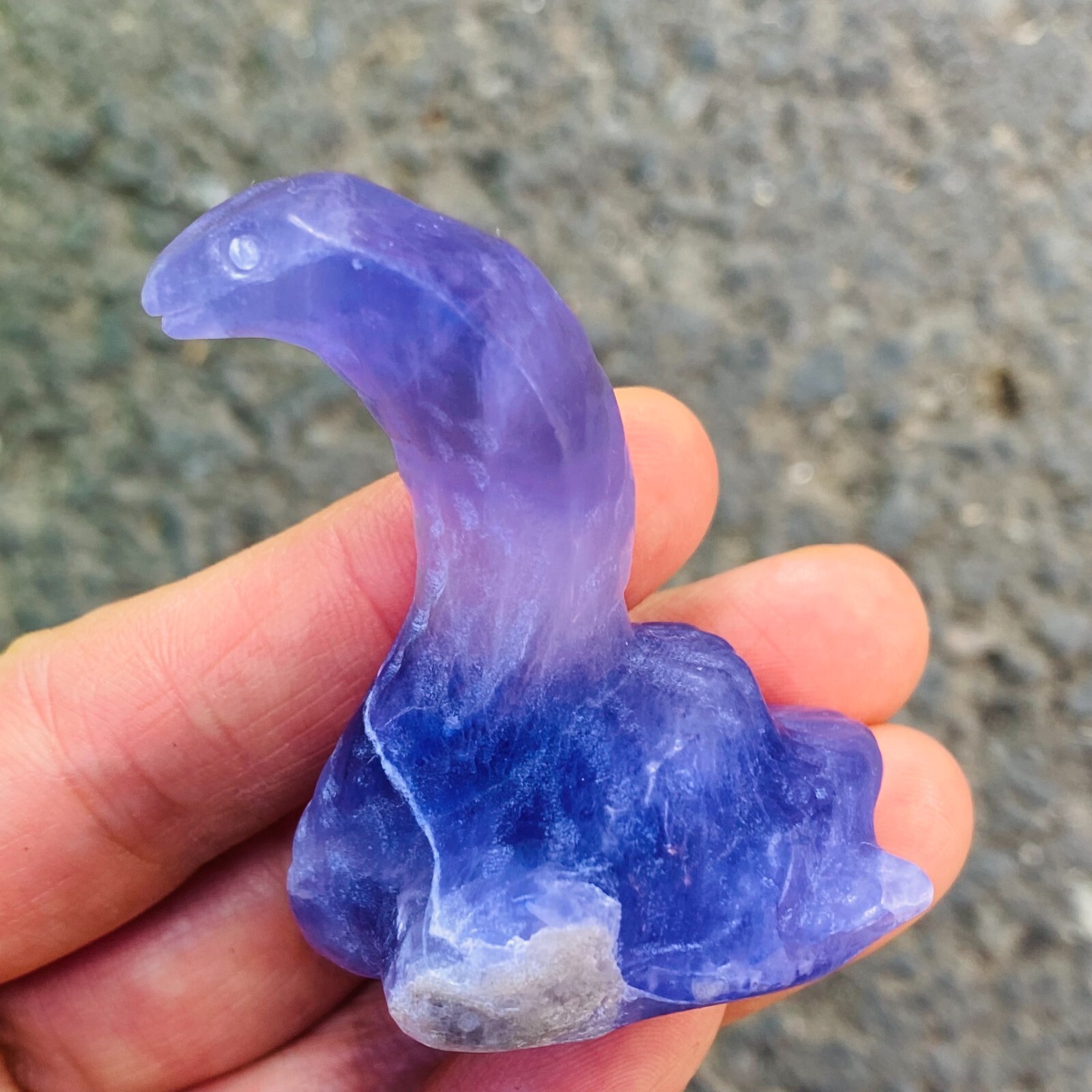 2″ Natural fluorite Quartz snake skull hand carved crystal reiki healing 1PC