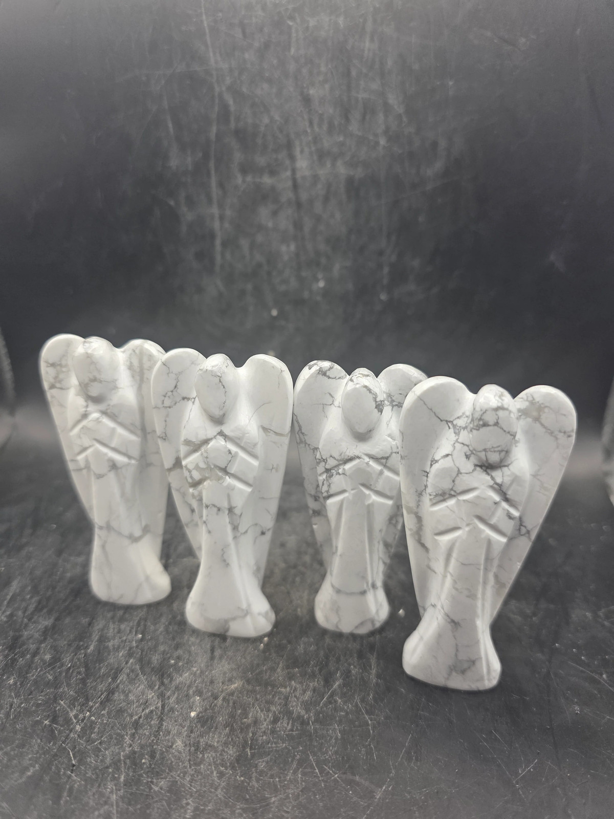 Howlite gemstones angel! 3 inches tall, 1.6 ounces!