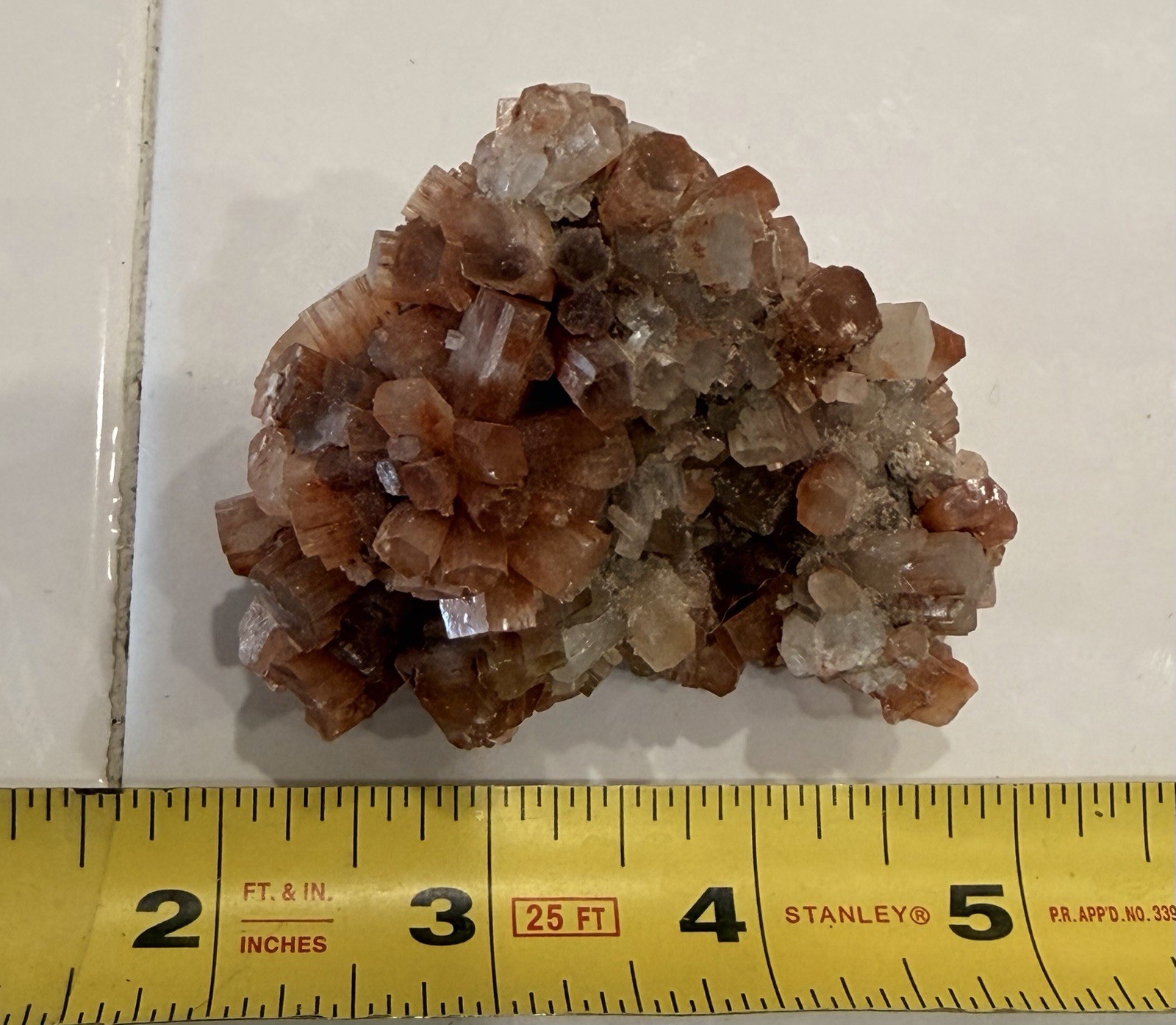 Natural Red Aragonite Crystal Cluster Specimen From Morocco, 194.4g, 4.5 Inches