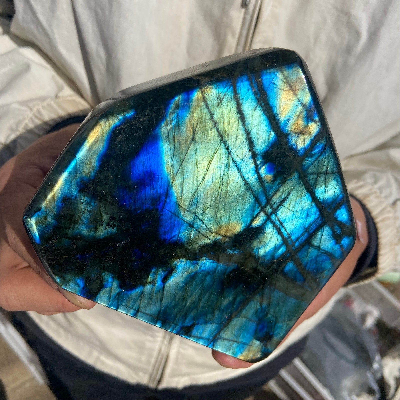 3lb Natural Gorgeous Labradorite Quartz Crystal Stone Specimen Healing