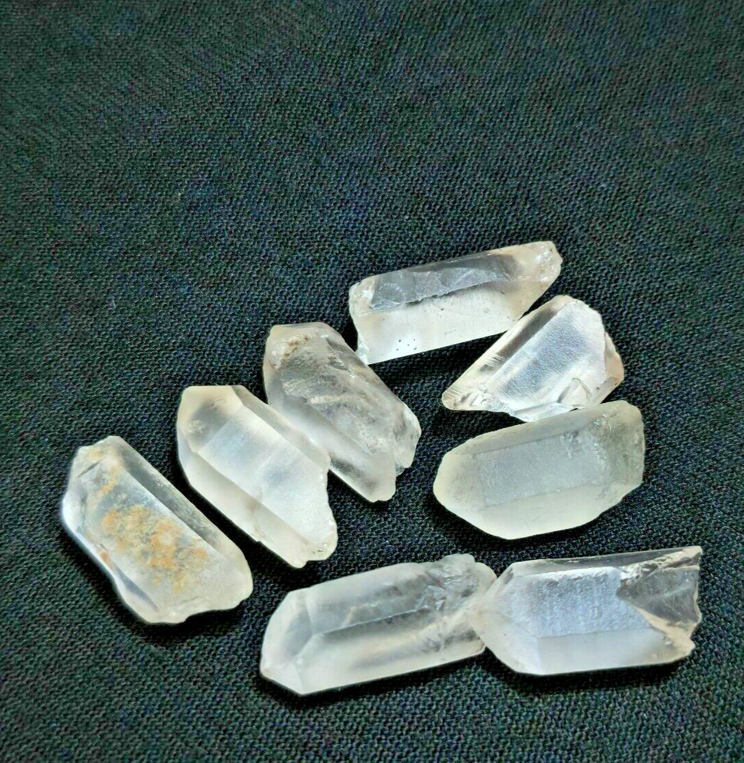 81 Crt 8 Pcs Lot Beautiful Crystal Quartz Raw Size 16-20 MM Rare Loose Gemstone