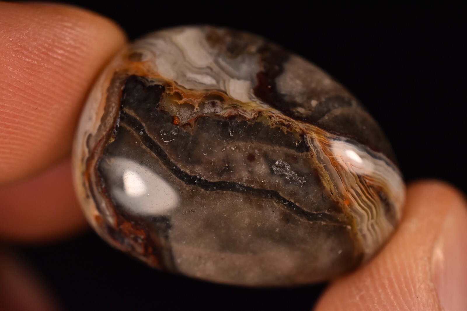 *CRAZY LACE AGATE* Tumbled Stone 2.8cm 15.7g Healing Crystal, Acceptance