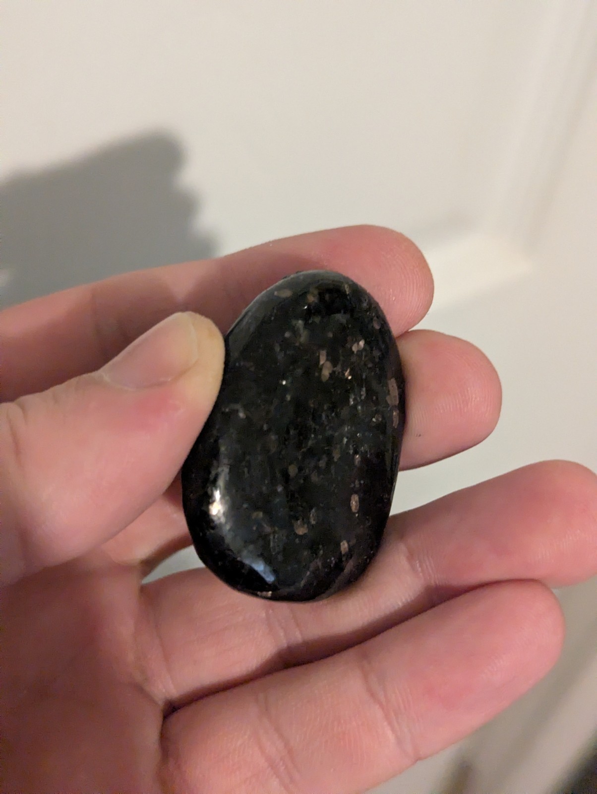 Flat Round Ovular sparkling Palm Stone