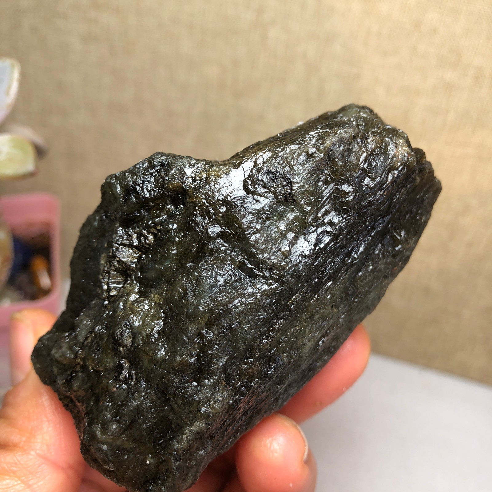 67mm Natural Labradorite Crystal gemstone rough original Specimen 212g A2627