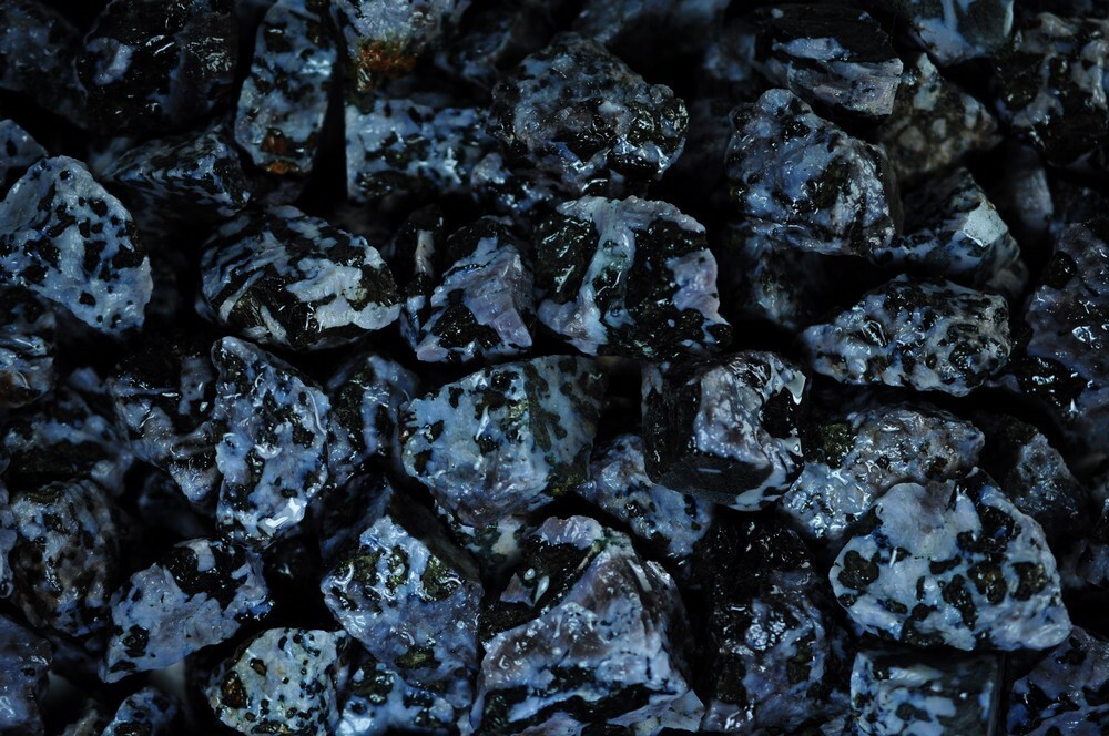 18 lbs Indigo Gabbro Rough Stones – Natural Crystal Mineral Specimens Tumbling