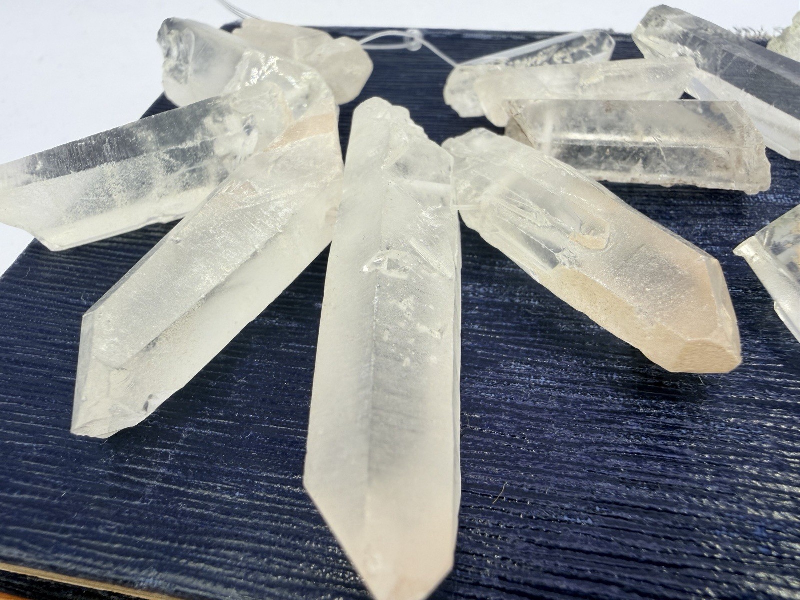19 Pcs Clear Quartz Crystal 1” – 2” Drilled Points Wands Pendants Jewelry Making