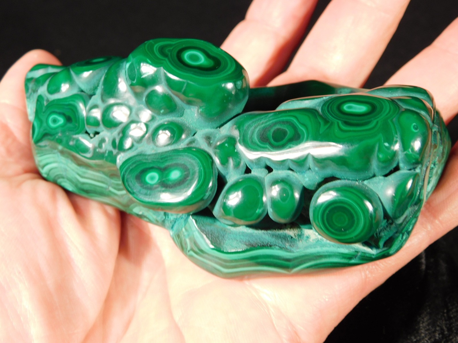 BIG! Polished Deep GREEN Malachite STALACTITE or Stalagmite From the Congo 393gr