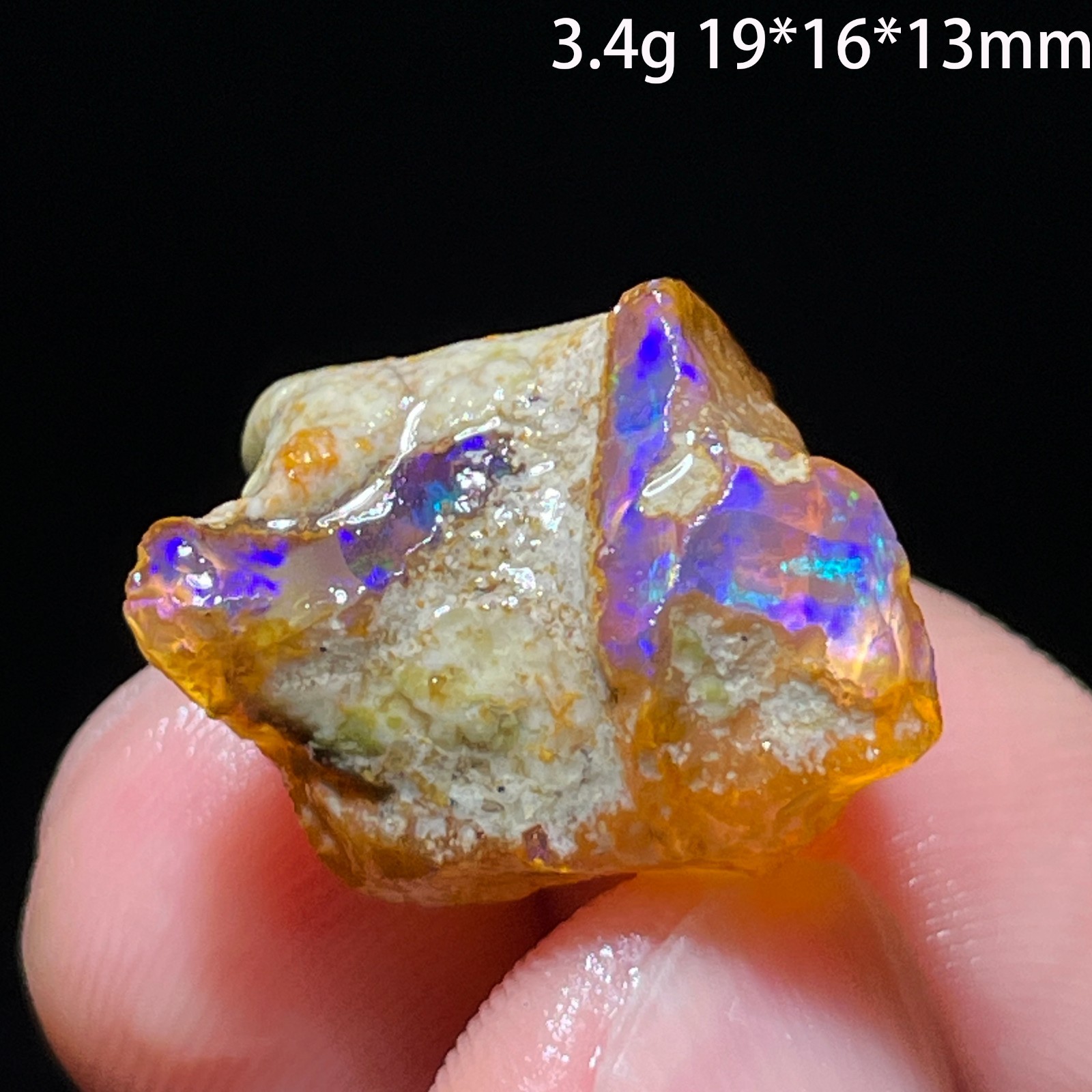Natural Colorful Ethiopia Opal (Need water) Gem Mineral Specimen (Need lighting)
