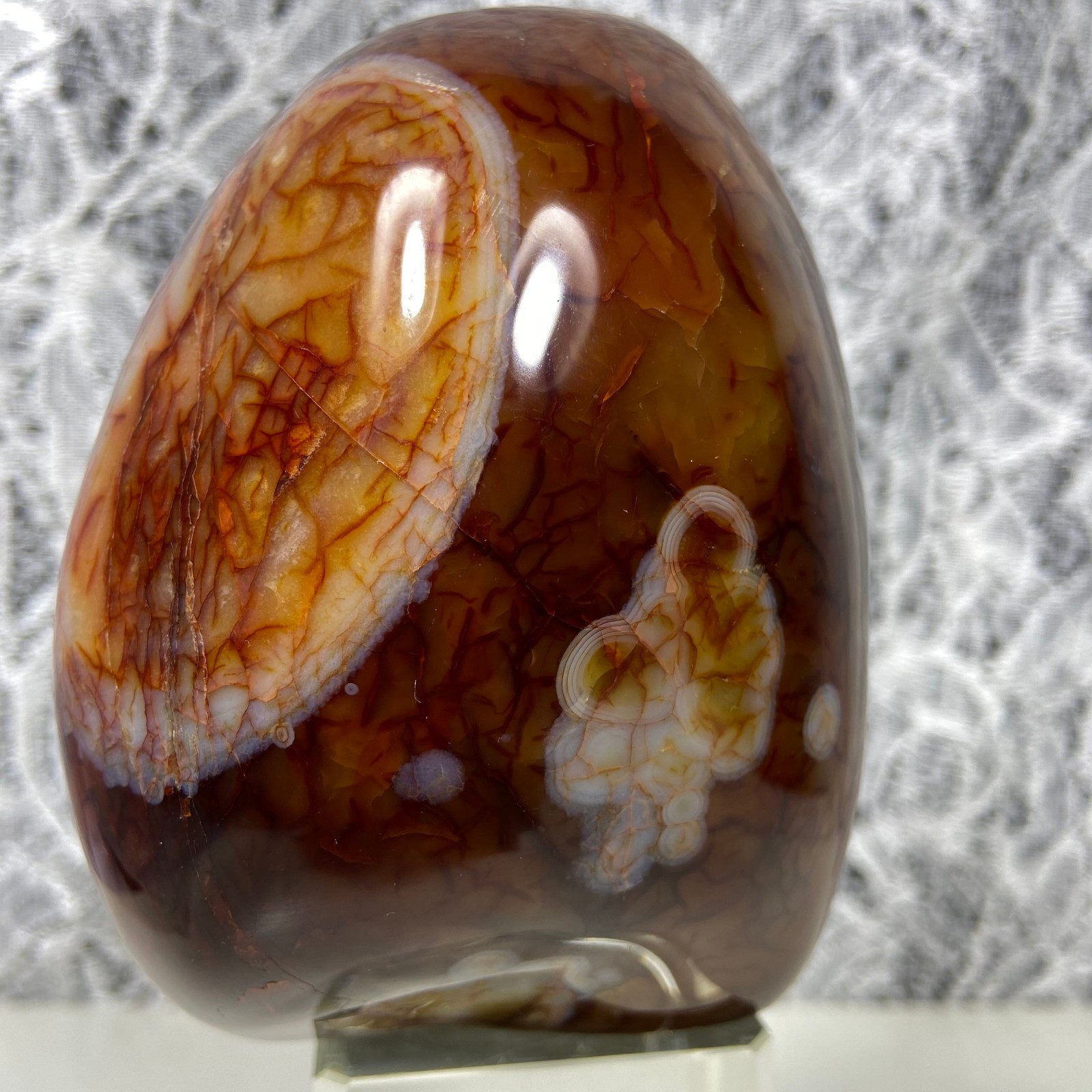 4.1″2.35lb Big Red Agate CARNELIAN Stone Standup Crystal Reiki Madagascar Y909