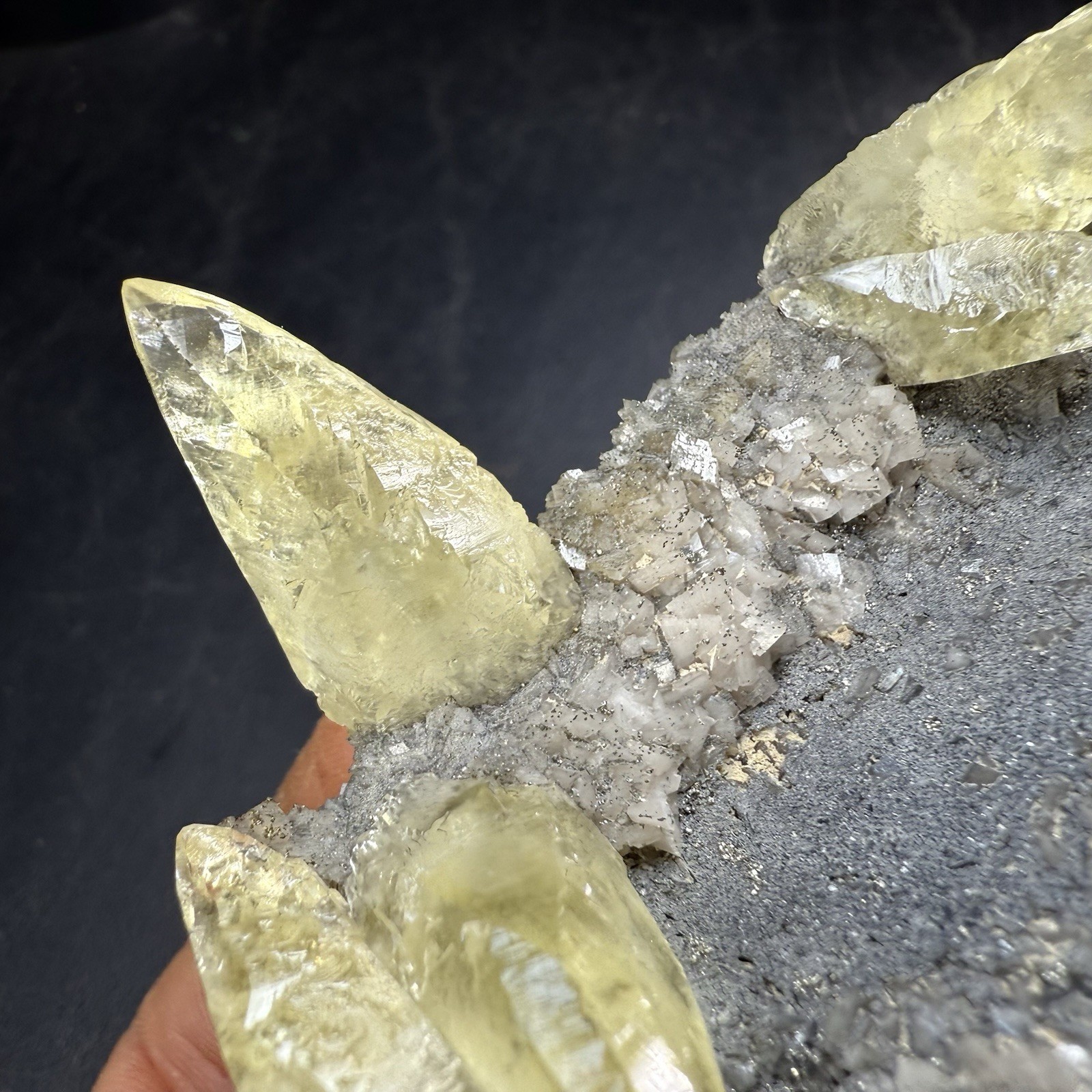 Calcite Crystals with Chalcopyrite Pyrite & Dolomite on Matrix / Missouri