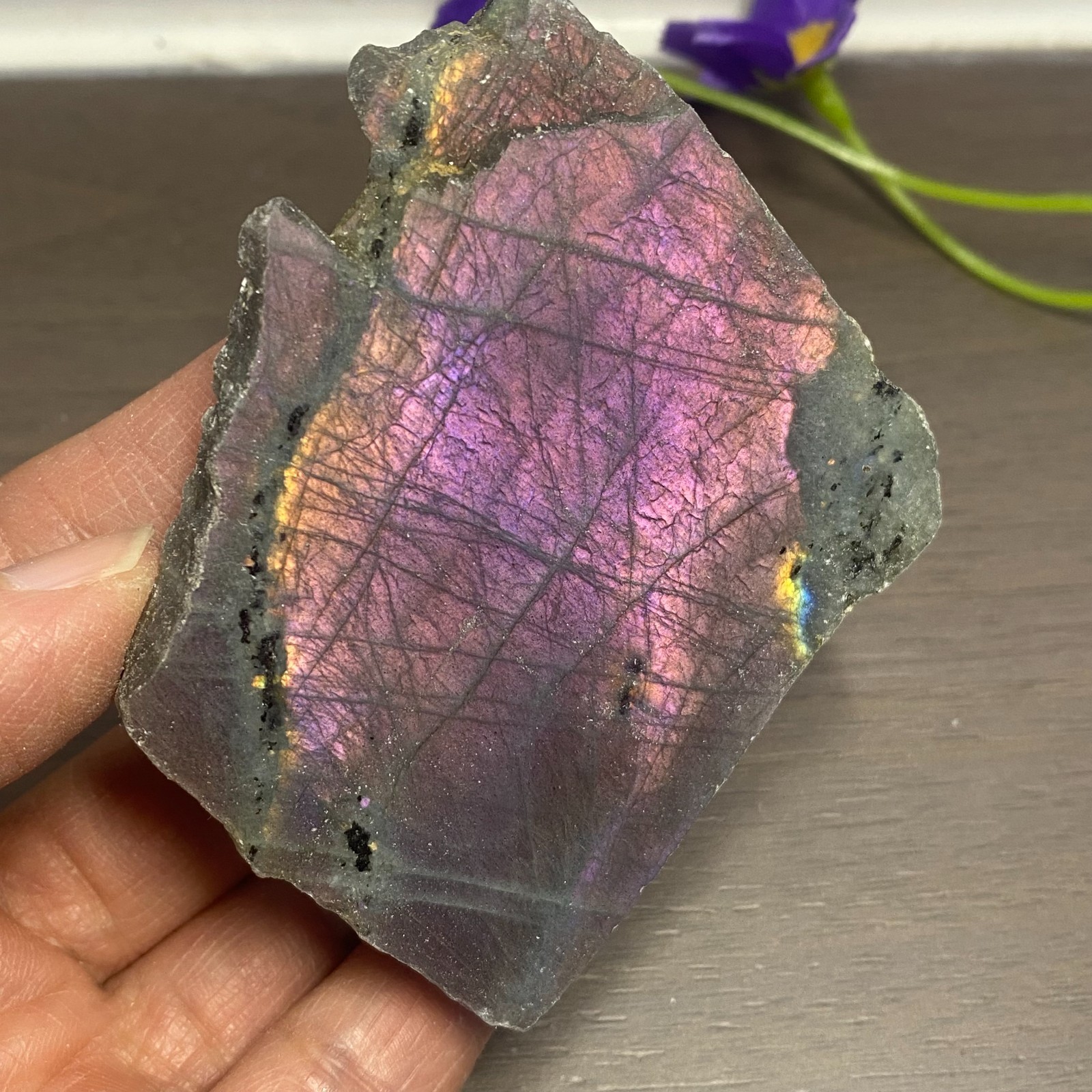 111.5g Top Labradorite Crystal Stone Rough Mineral Specimen Healing
