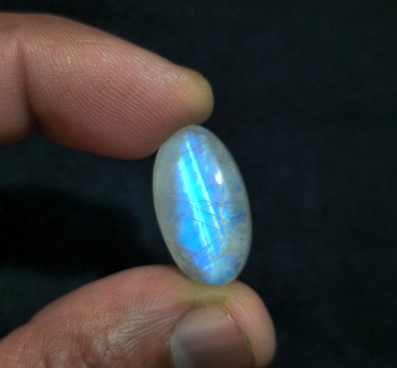 Attractive A+Rainbow Moonstone Cabochon 24x13x7.50 mm Loose Gemstone For Jewelry
