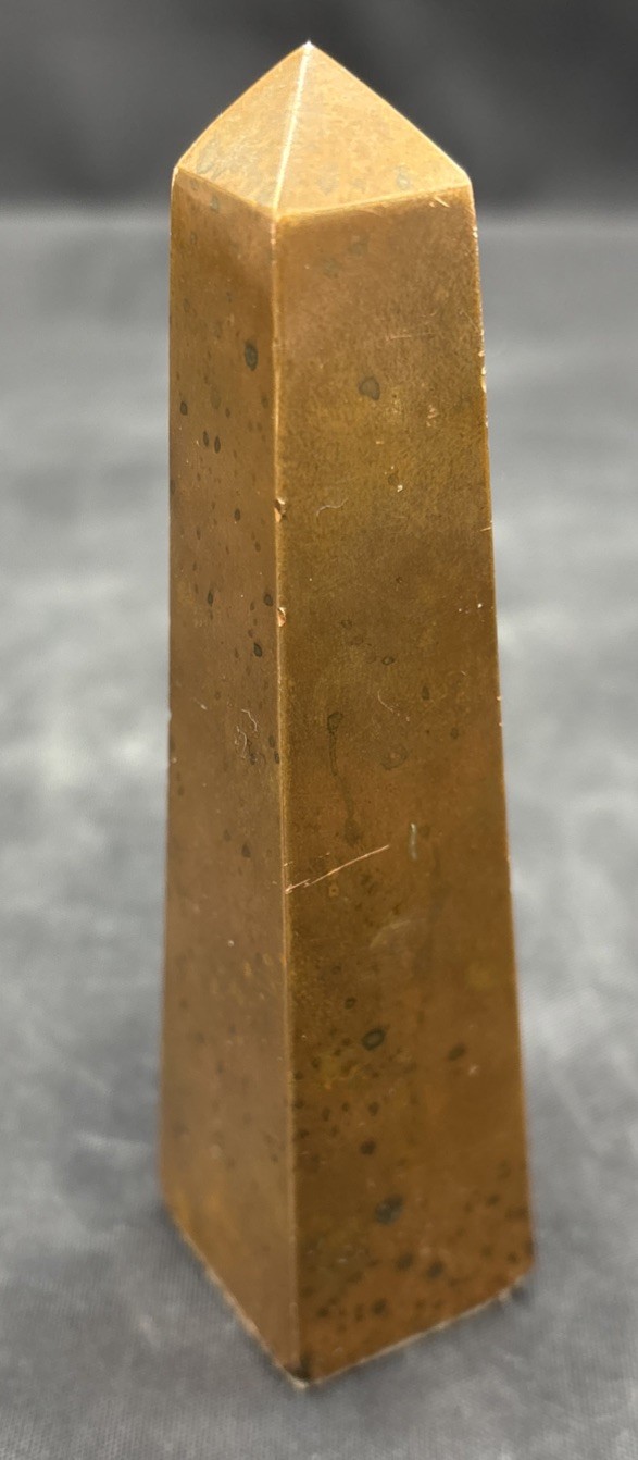 Solid Copper 4.25” Tall Obelisk Meditation Energy Grounding Paperweight 14oz