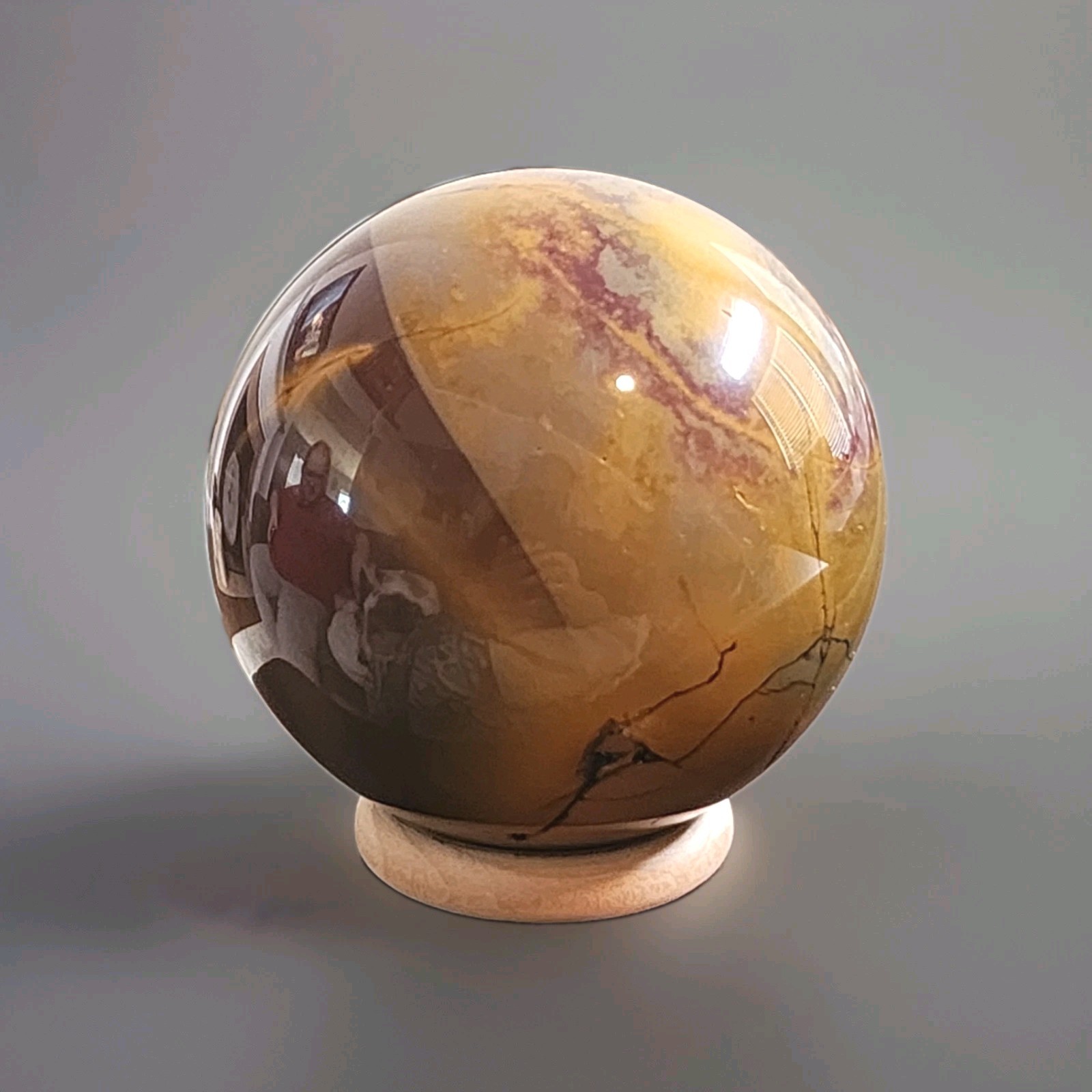 Natural Polished Mookaite Jasper Sphere 2.65″ – 424g – USA