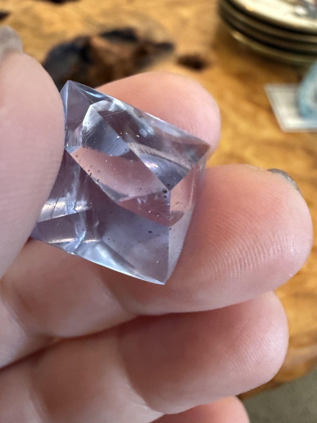 Set of 4 Fluorite Cleved Crystal Mineral Specimen Polished