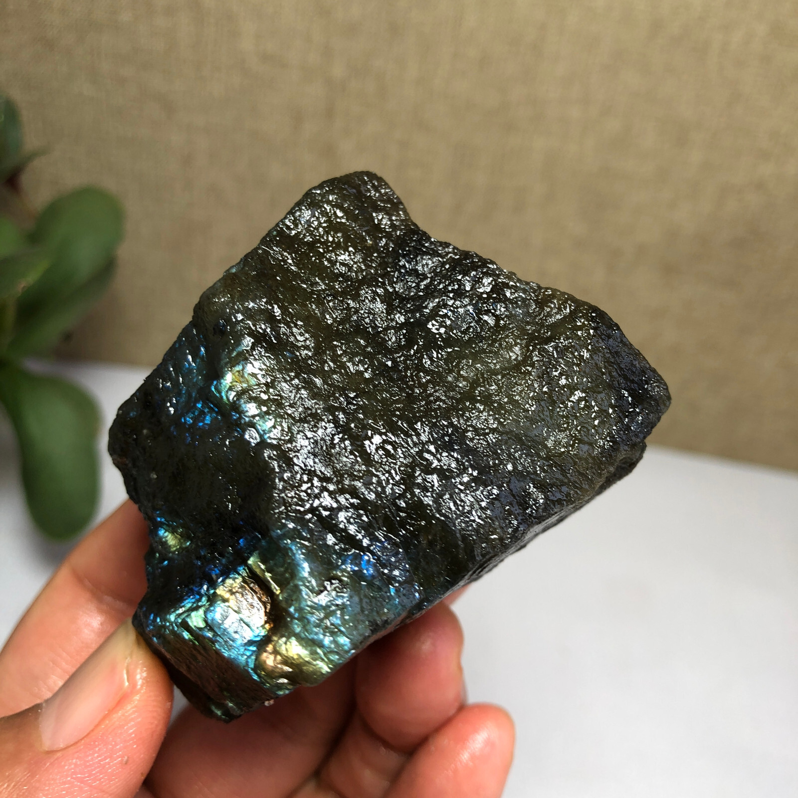 52mm Natural Labradorite Crystal gemstone rough original Specimen 159g g6790