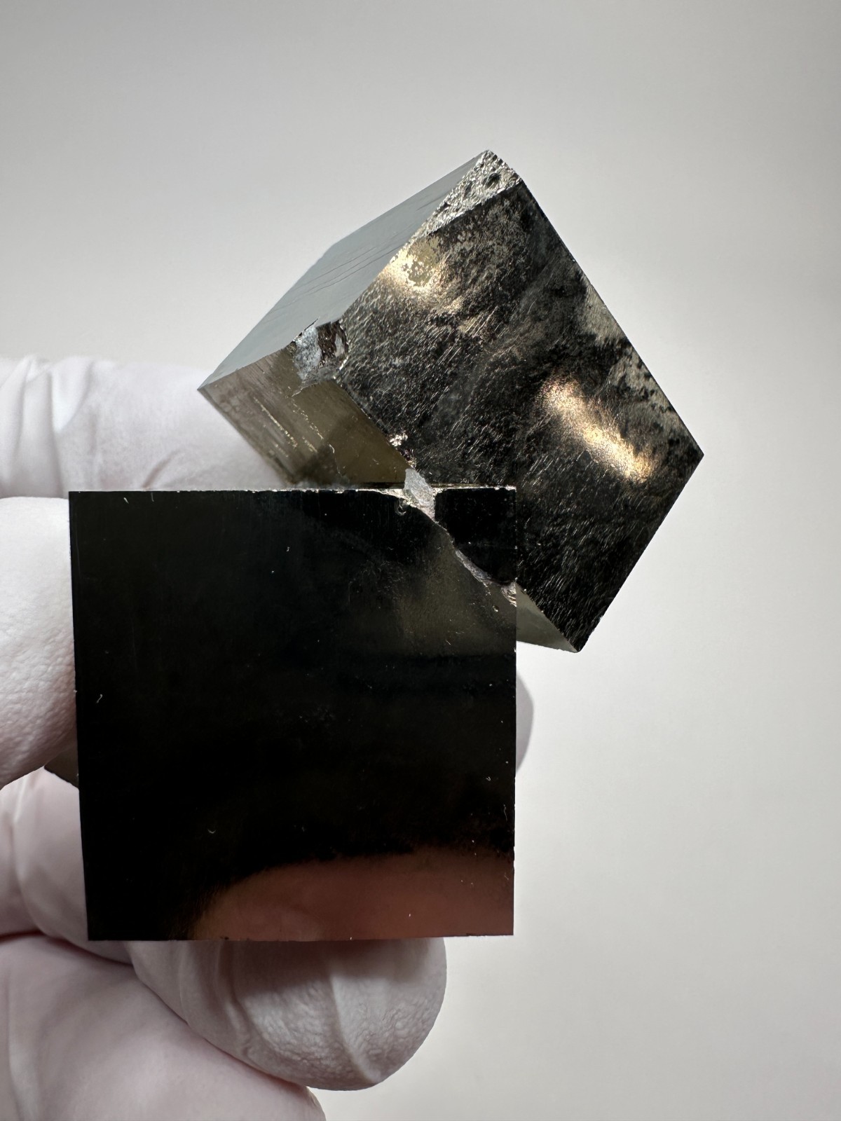 LARGE Rare Lusterous Entwined Interlocking Rectangle Pyrite Cube Cluster_Spain