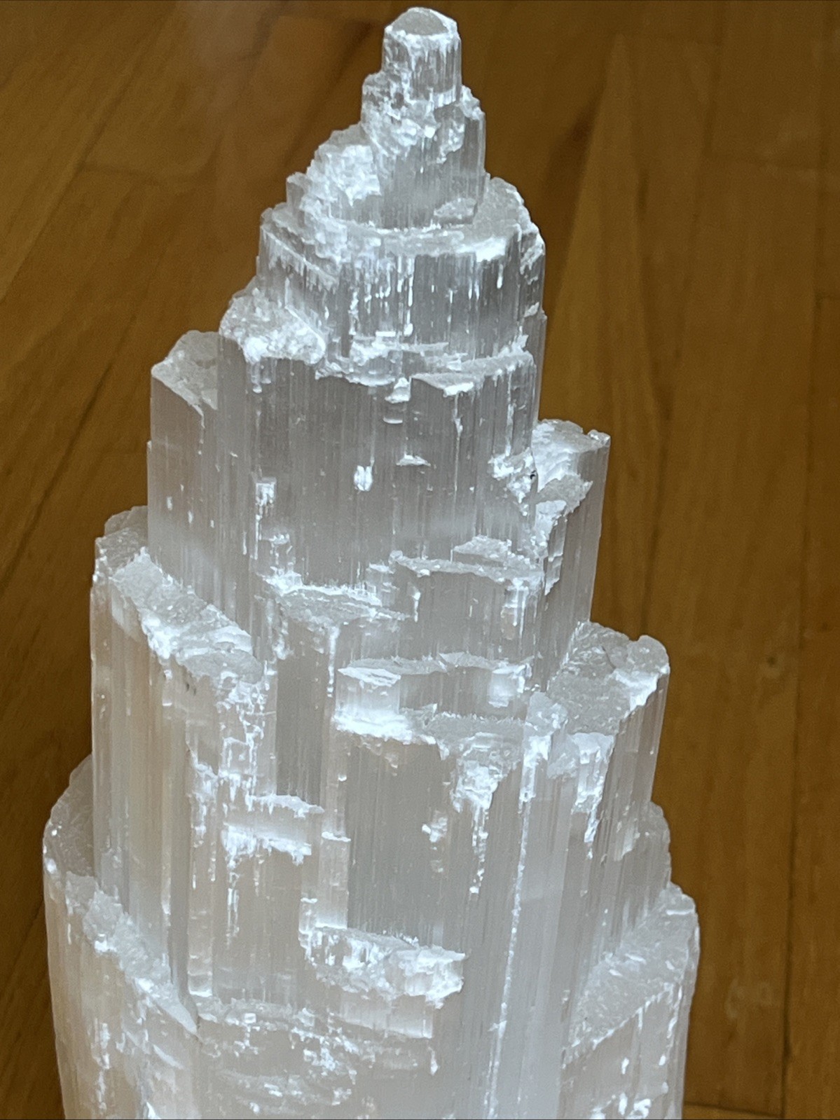 XL Selenite Crystal Tower Lamp 15″ – Base Only, No Light