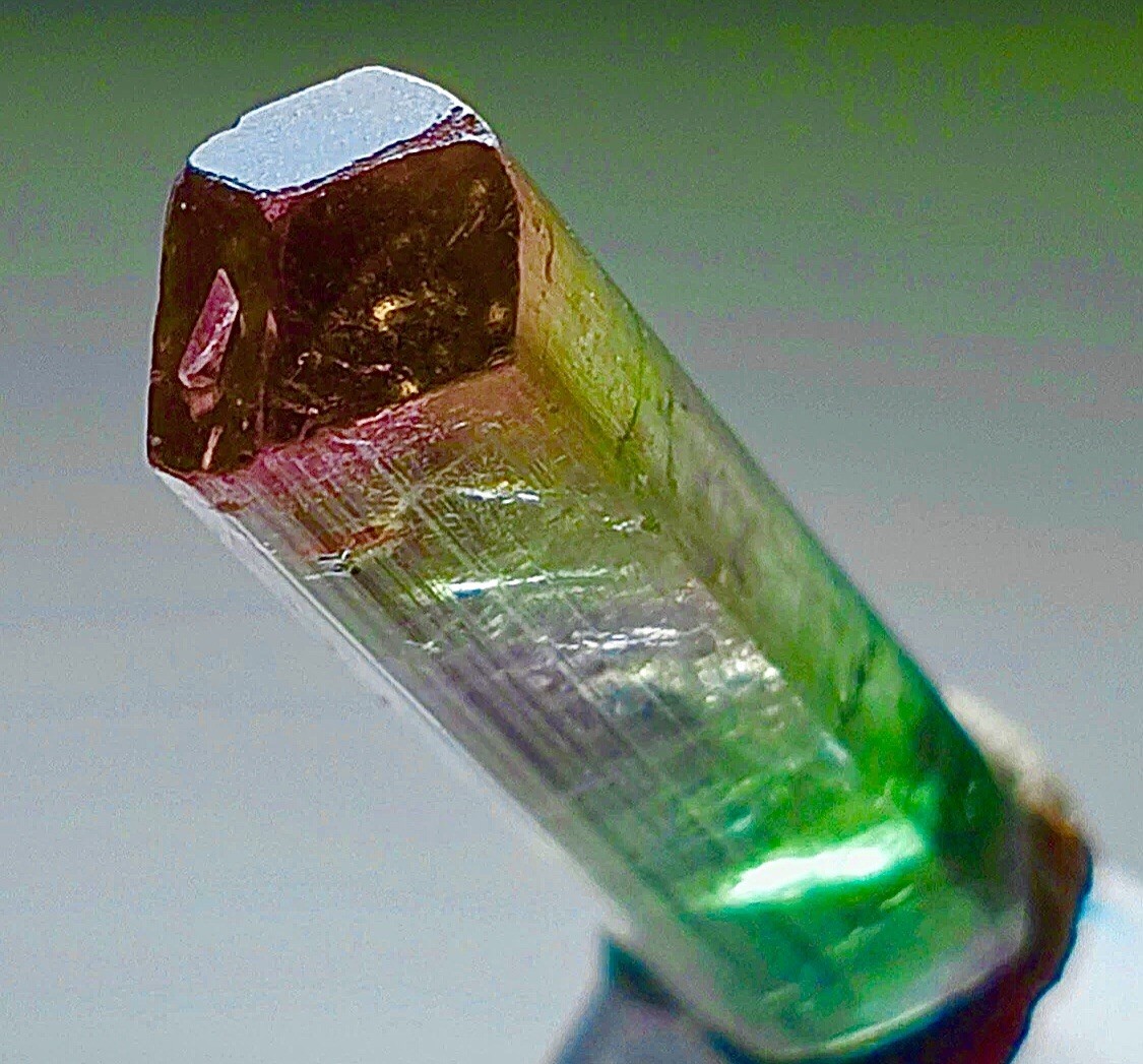 Bi-Color Transparent Lipstick Tourmaline Crystal Natural Raw Rough Specimen