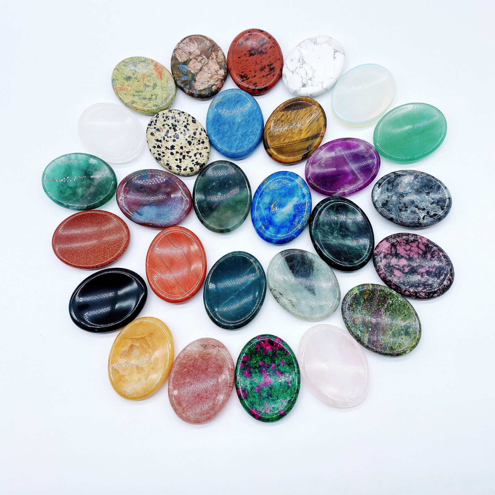 10pcs Natural Tiger’s-eye Worry Stone Palm Reiki Crystal Quartz Healing Decorate