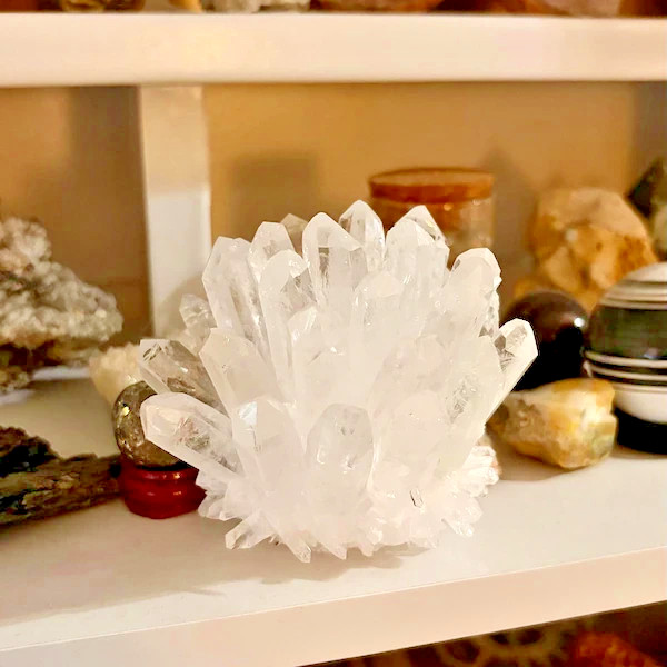 256g Natural Raw Clear Quartz Geode Cluster White Crystal Mineral Specimen Decor