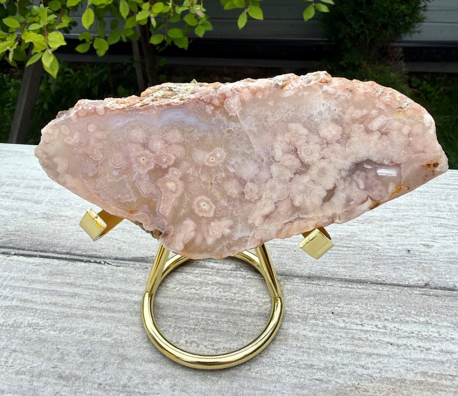 Wholesale Lot 2 Lbs Natural Pink Amethyst Flower Agate Slab Crystal
