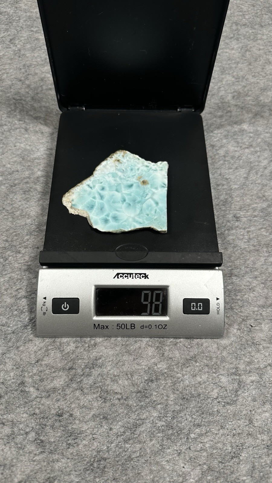 Spiritual Healing Larimar Natural Authentic Slab Rough Blue Gem Stone 98g