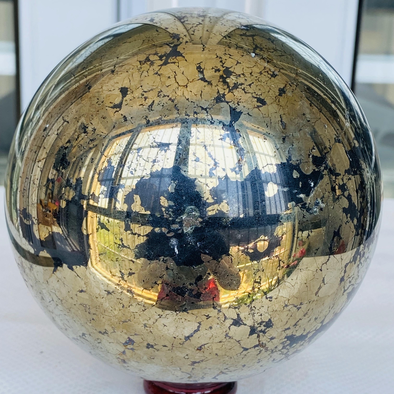Natural Chalcopyrite Quartz Crystal Ball Energy Reiki Healing 4640g
