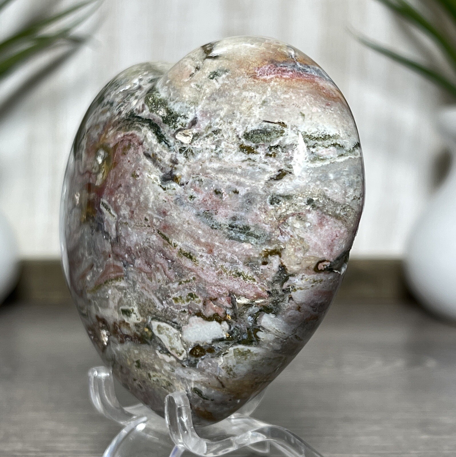 205g COSMIC JASPER HEART 🧡 Crystal Ocean Mineral Sea Pink Chakra Reiki