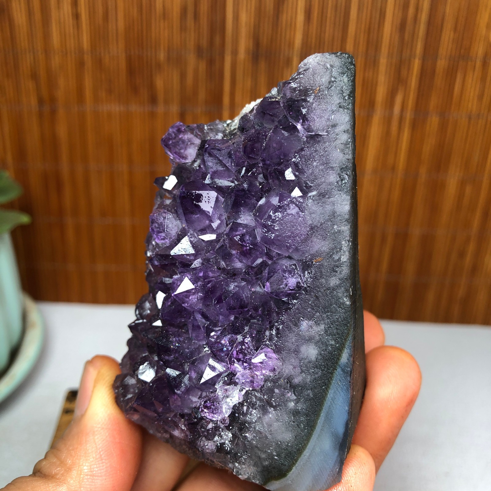 68mm NATURAL amethyst point purple Crystal Cluster Mineral Specimen 177g A1128