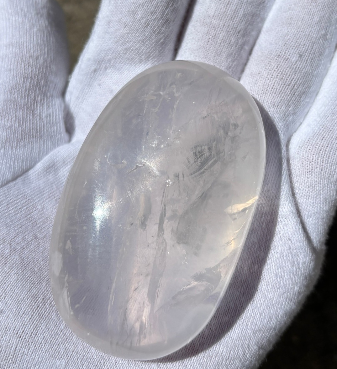 USA SALE 286g LOT 2 LARGE-R GIRASOL QUARTZ PALMSTONES PALM STONES PALM STONE