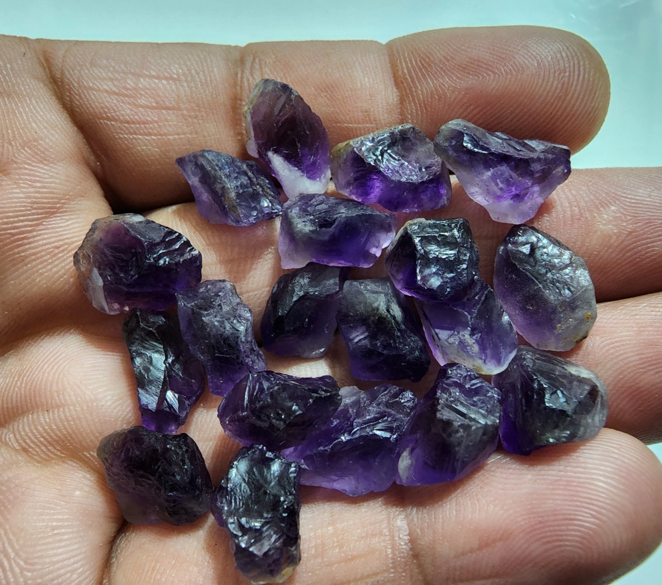 20 Pcs Amazing A+ Purple Amethyst Rough Gemstone Raw Size 12-14 MM Crystal Rough