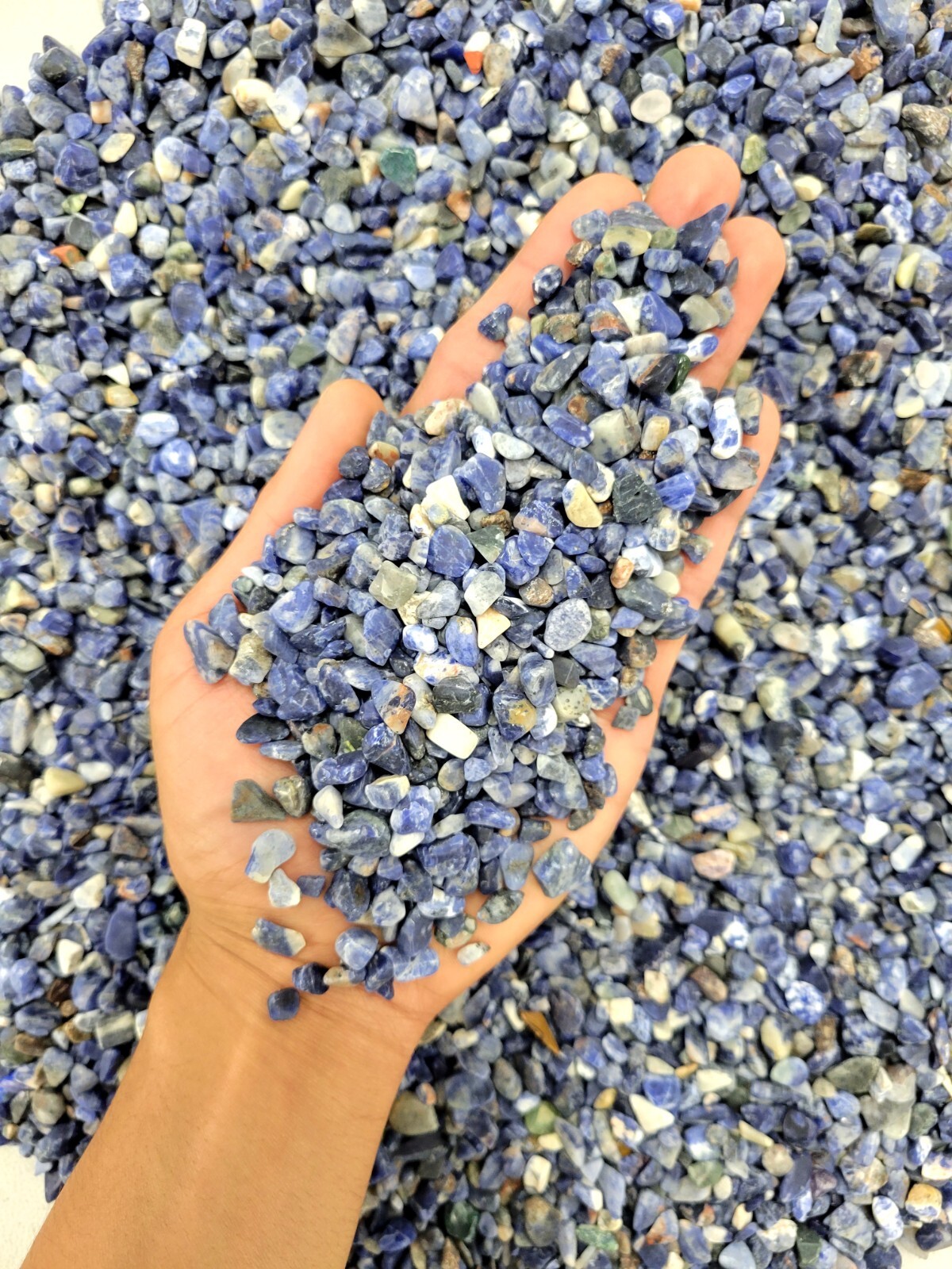 Mini Tumbled Sodalite Crystal Chips Bulk Gemstone Undrilled Loose Jewelry Beads