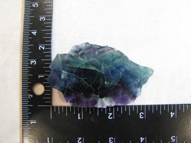 RF1 – 90g PALM SIZE+ RAINBOW FLUORITE SLAB 1 SIDE POLISHED GEMSTONE slice stone