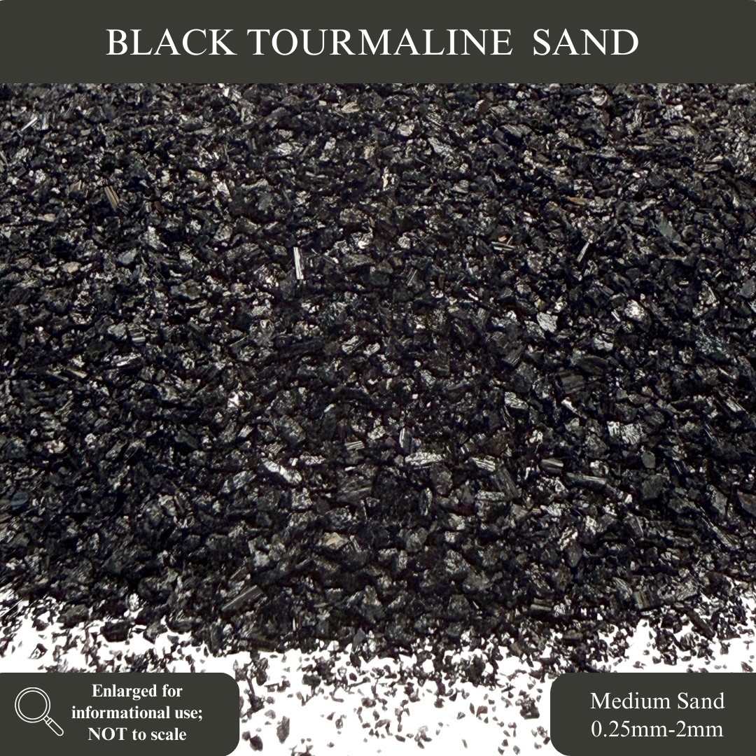 Crushed Black Tourmaline A+ Sand, 0.25mm-2mm, for Sand Resin Jewelry, Resin Art