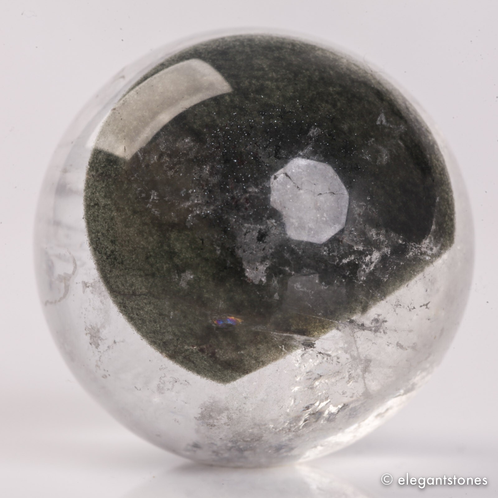48g32mm Natural Garden/Phantom/Ghost/Lodolite Quartz Crystal Sphere Healing Ball