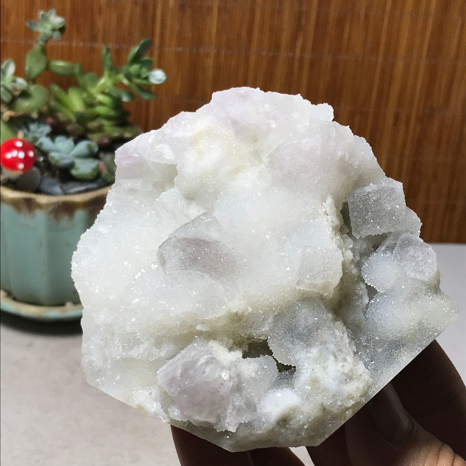 90-86-38mm Natural Light purple calcite fluorite Mineral Specimen 375g A6069