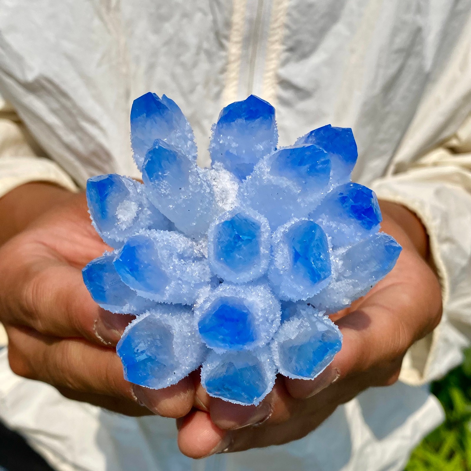 313G New Find blue Phantom Crystal Quartz Cluster Mineral Specimen Healing