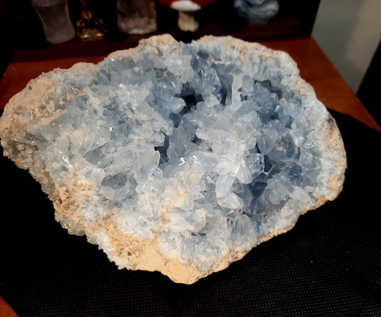 5.19 lb Madagascar High-Grade Blue Celestite Quartz Crystal Geode Cluster