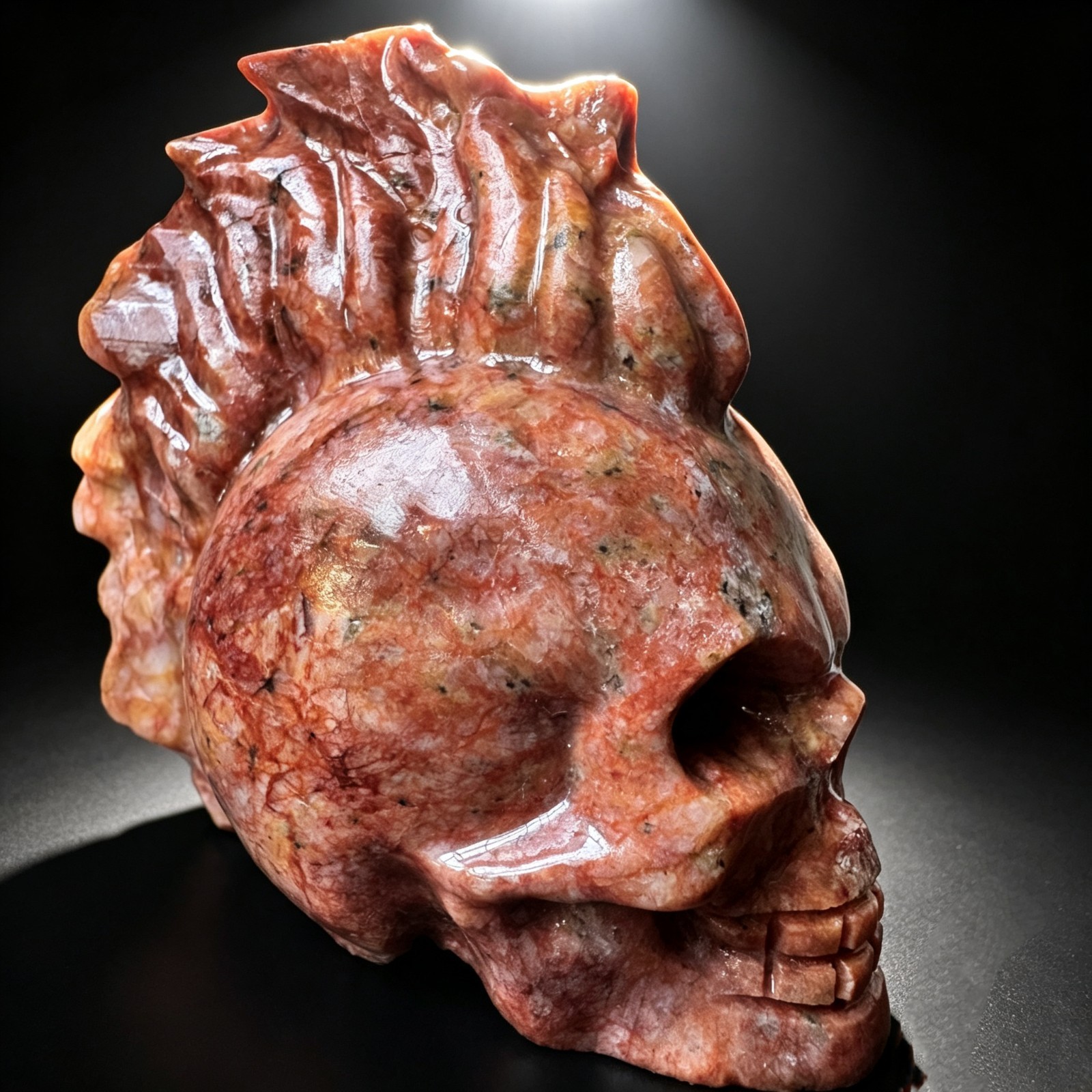 Unique Natural Stone Skull Realistic Human Head Carving Sculpture Home Decor