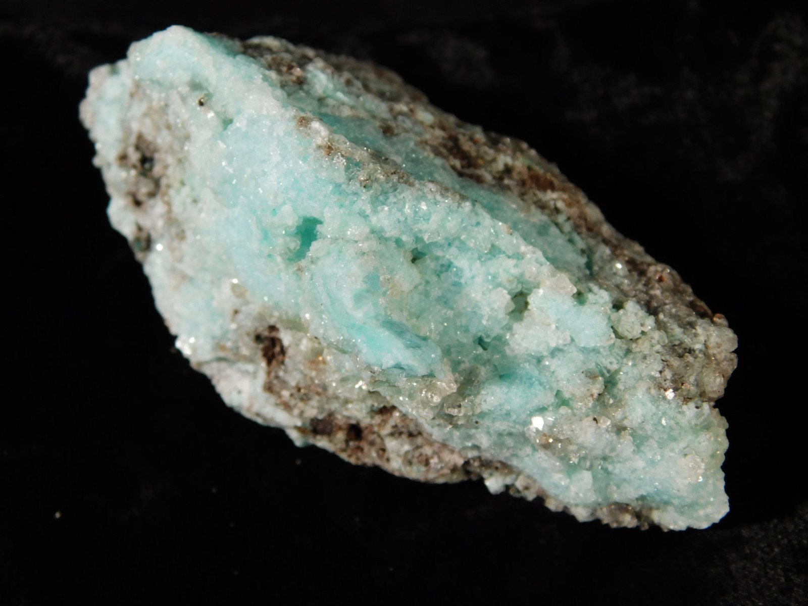 Light BLUE! CHRYSOCOLLA Cluster Under Translucent Druzy Quartz Mexico 77.0gr