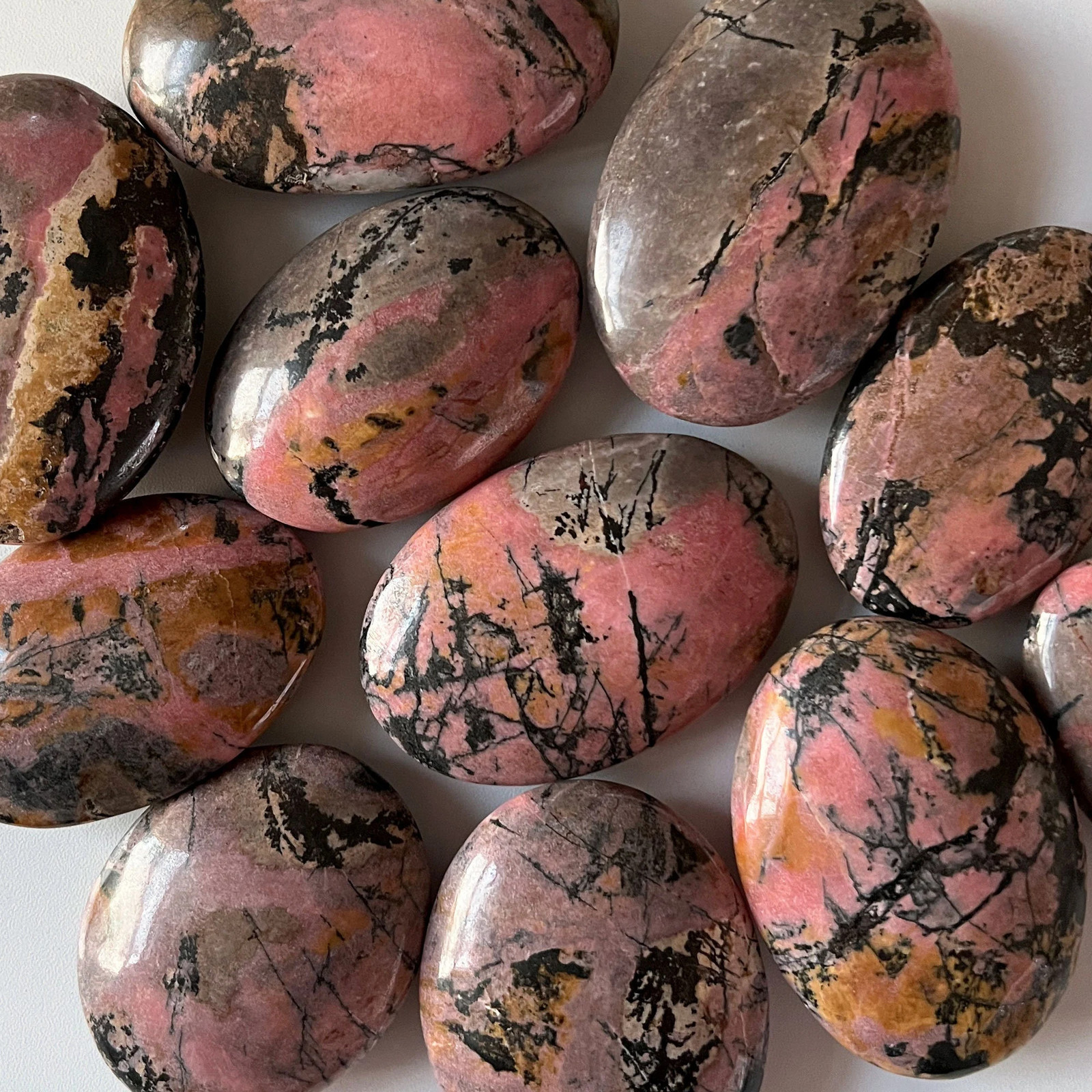 CHOOSE YOUR OWN Rhodonite Palm Stone | Emotional Balance | Heart Healing | Fear
